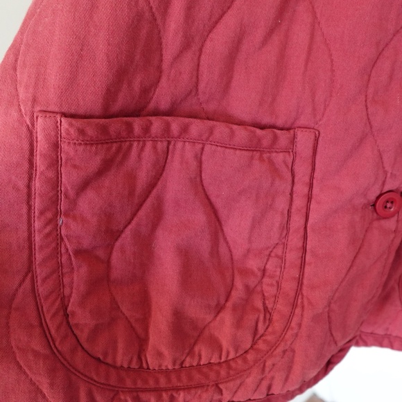 NWOT Coldwater Creek Red Quilted Cotton Buttondown Jacket M Petite - Picture 6 of 10